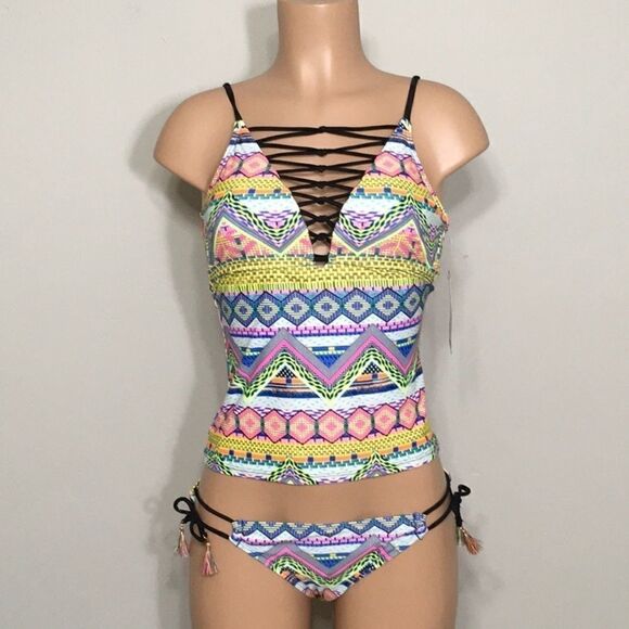 Hobie multi color tankini bikini. NWT - Picture 3 of 8